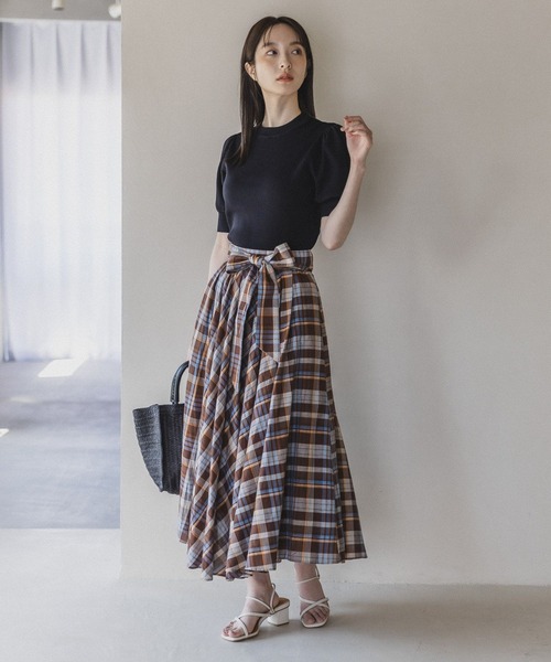 「Andemiu」 フレアスカート FREE グリーン レディース_画像2