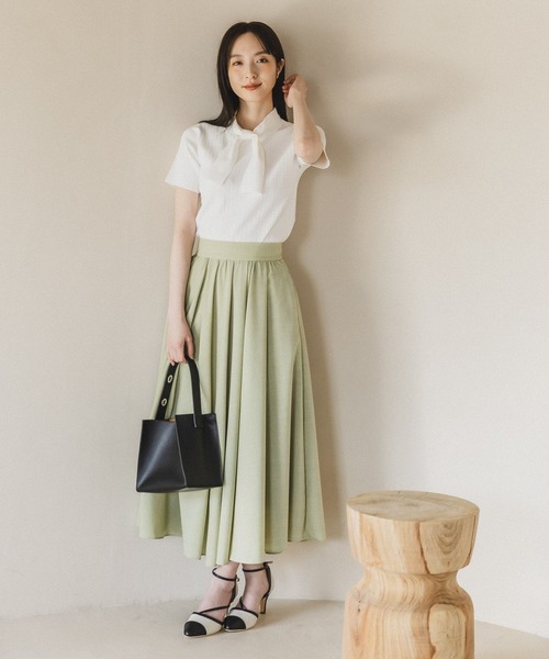 「Andemiu」 フレアスカート FREE グリーン レディース_画像5