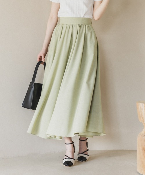 「Andemiu」 フレアスカート FREE グリーン レディース_画像6
