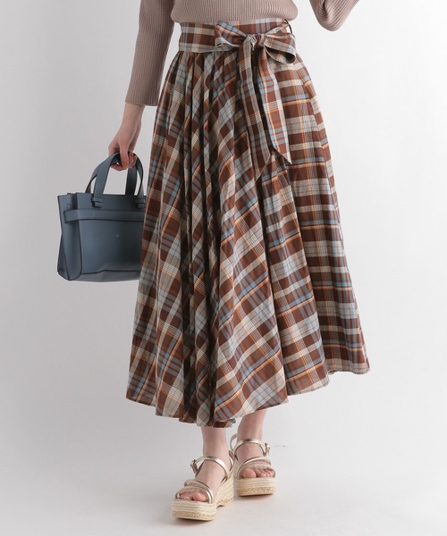 「Andemiu」 フレアスカート FREE グリーン レディース_画像7