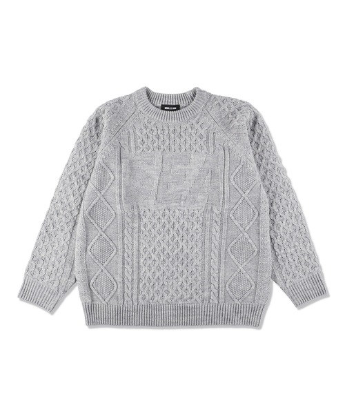 WIND AND SEA ニットセーター Lサイズ WIND AND SEA（ウィンダンシー） セーター ニット CABLE LOGO KNIT