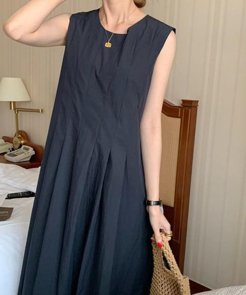 「CADBURY」 ノースリーブワンピース FREE ネイビー レディース_画像2