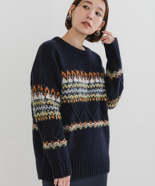 F by ROSSO（エフバイロッソ） ニット セーター ノルディック柄ニット