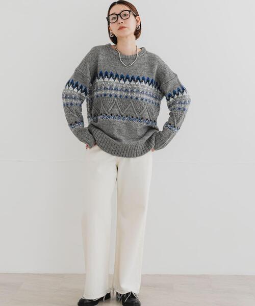 F by ROSSO（エフバイロッソ） ニット セーター ノルディック柄ニット