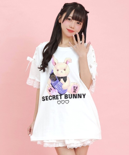 「Secret Honey」 半袖カットソー FREE ホワイト系その他 レディース_画像9