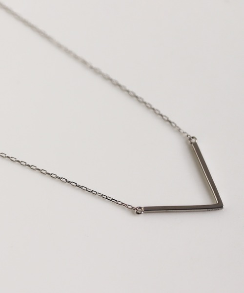 ネックレス Vモチーフ ペア ネックレス | K10YG/K10WG/SV925 レディース メンズの画像