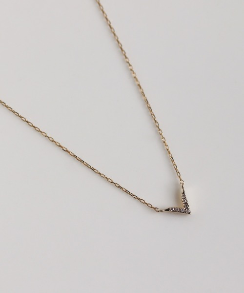 ネックレス Vモチーフ ペア ネックレス | K10YG/K10WG/SV925 レディース メンズの画像