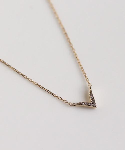 ネックレス Vモチーフ ペア ネックレス | K10YG/K10WG/SV925 レディース メンズの画像