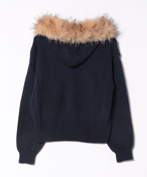 AsRiRe カーディガン フェイクファー付き ニットカーディガン