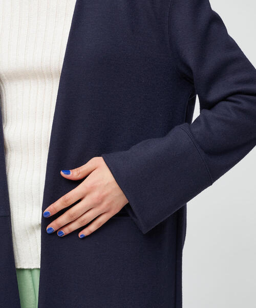 TOMORROWLAND（トゥモローランド） ノーカラーコート FREE ネイビー