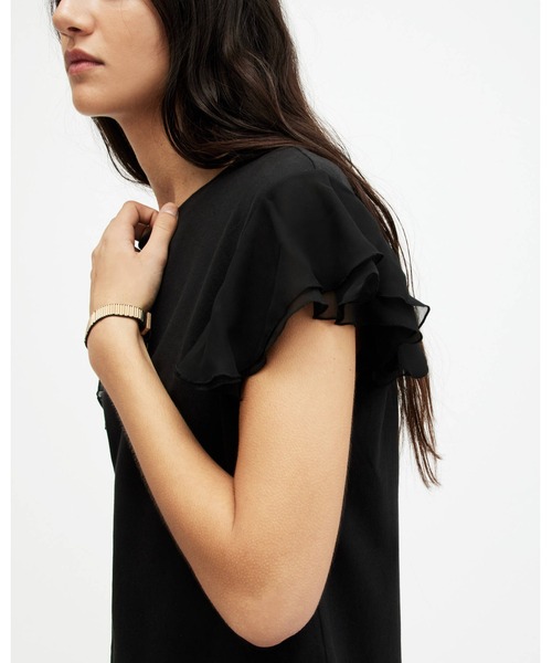 「ALLSAINTS」 半袖カットソー 6 ブラック レディース_画像3