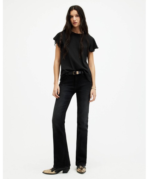 「ALLSAINTS」 半袖カットソー 6 ブラック レディース_画像6