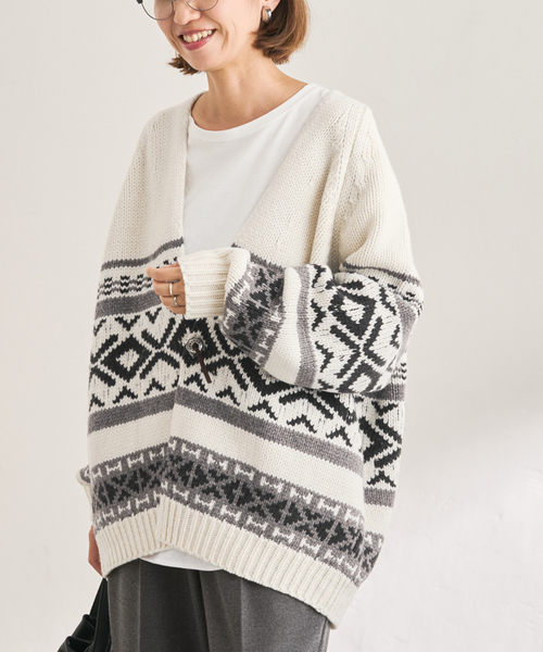 【新品】フレームワーク　ジャガードカーディガン FRAMeWORK（フレームワーク） カーディガン 「追加」ジャガード