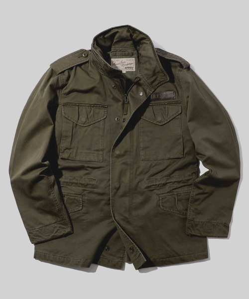 AVIREX ミリタリージャケット フード付き オリーブ 中綿ジャケット L