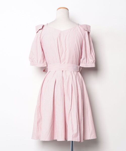 「MIIA」 シャツワンピース FREE レッド レディース_画像2