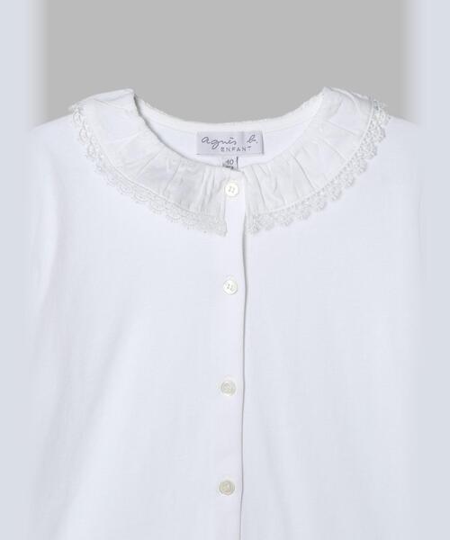 ブラウス シャツ キッズ コットン フリル レース ブラウス ”Volant Dentelle” キッズ 子供服の画像