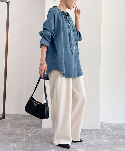 「fredy emue」 長袖ブラウス 38 ブルー レディース_画像3