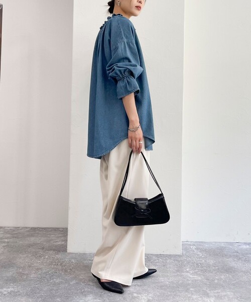 「fredy emue」 長袖ブラウス 38 ブルー レディース_画像4