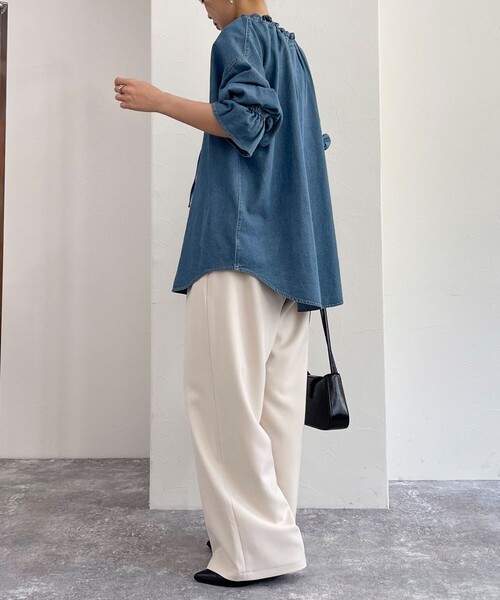 「fredy emue」 長袖ブラウス 38 ブルー レディース_画像6