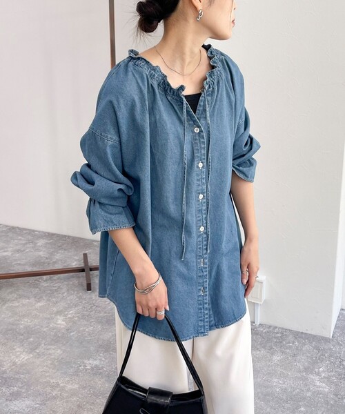 「fredy emue」 長袖ブラウス 38 ブルー レディース_画像7