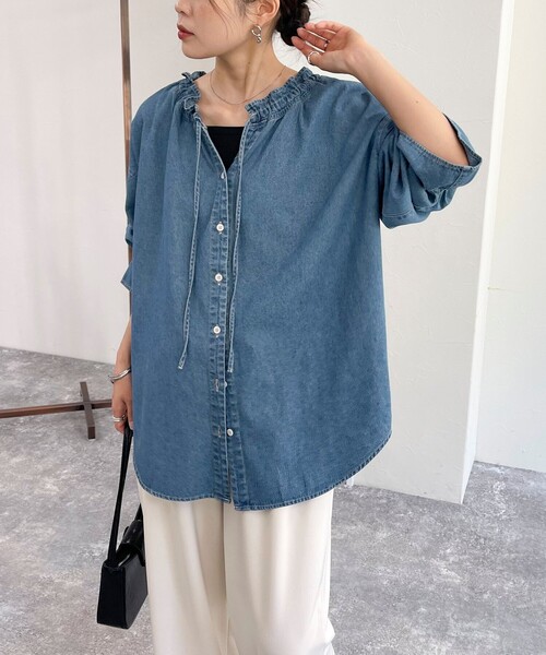 「fredy emue」 長袖ブラウス 38 ブルー レディース_画像8