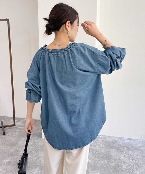 「fredy emue」 長袖ブラウス 38 ブルー レディース_画像9