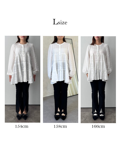 「prose verse」 長袖チュニック LARGE オフホワイト レディース_画像3