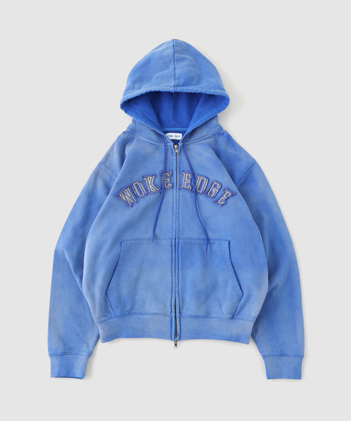 WOKE EDGE（ウォークエッジ） パーカー Faded Embroidery Zip Up
