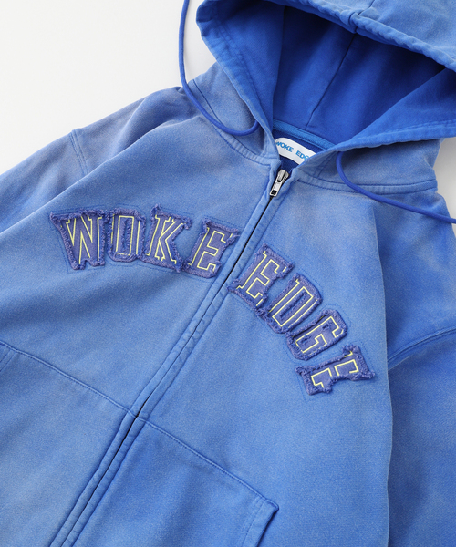 WOKE EDGE（ウォークエッジ） パーカー Faded Embroidery Zip Up