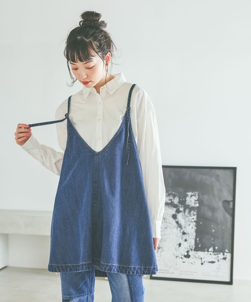 niko and…本日限定価格⭐︎デニムキャミソール　今期ダブルジッパー セール】[NKJ 2026SS] 2WAYZIPデニムドレス（キャミソール）｜niko and