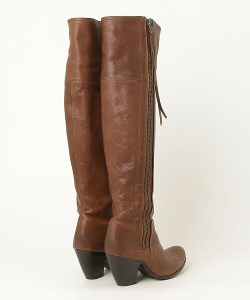 「JOHNNY MOKE」 ロングブーツ 35 ブラウン レディース_画像2