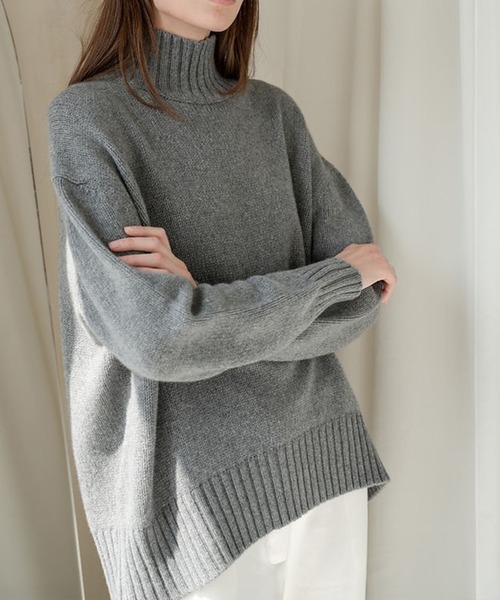 リゼッタ　ハイネック　ニット　セーター　ボーダー　シャギーニット　ゆったり ニット セーター ゆったりハイネックニット レディース : ZOZOTOWN