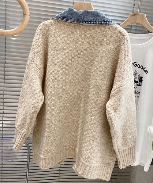 「CADBURY」 ニットカーディガン FREE ベージュ レディース_画像3