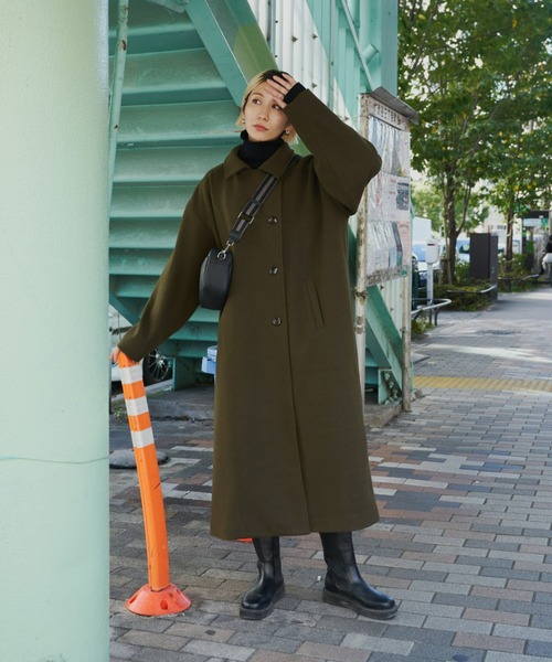 「Auntie Rosa Holiday」 チェスターコート SMALL カーキ レディース_画像4