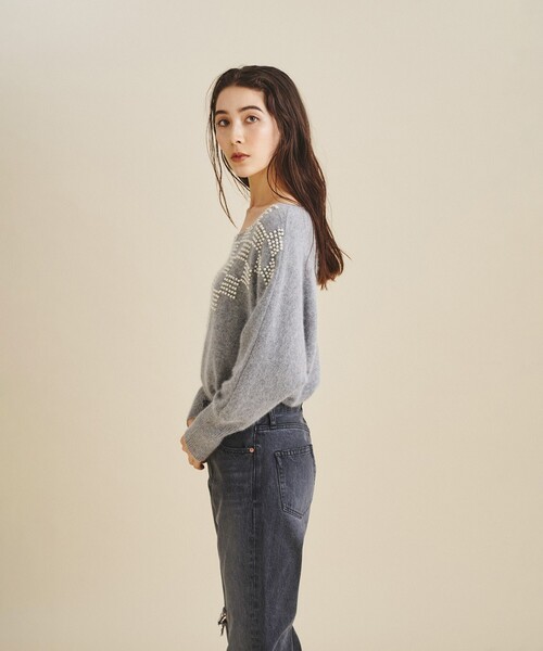 「GRACE CLASS」 長袖ニット 36 ホワイト レディース_画像9
