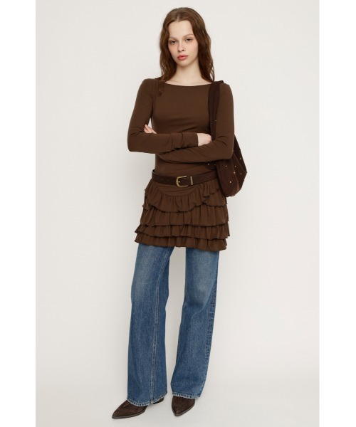 SLY（スライ） tシャツ MICHIXSLY HEM FRILL L/S TOPS ミチスライヘム