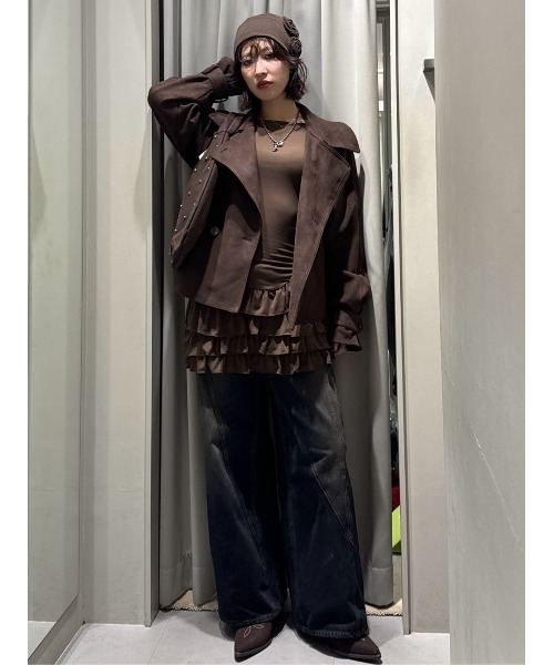 SLY（スライ） tシャツ MICHIXSLY HEM FRILL L/S TOPS ミチスライヘム
