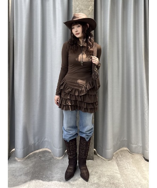 sly ランダム メッシュ ロングスリーブ トップス　スライ SLY（スライ）の「RANDOM MESH L/S TOPS ランダム メッシュ ロング