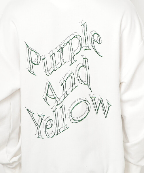Purple&Yellow（パープルアンドイエロー） パーカー ウェーブロゴ刺繍