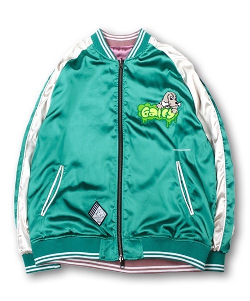 ガルフィー　スカジャン GALFY (ガルフィー) わんわんヤニカススカジャン GREEN BLACK / ロック
