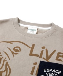 「go slow caravan」 「espace vert」スウェットカットソー LARGE ベージュ メンズの画像3