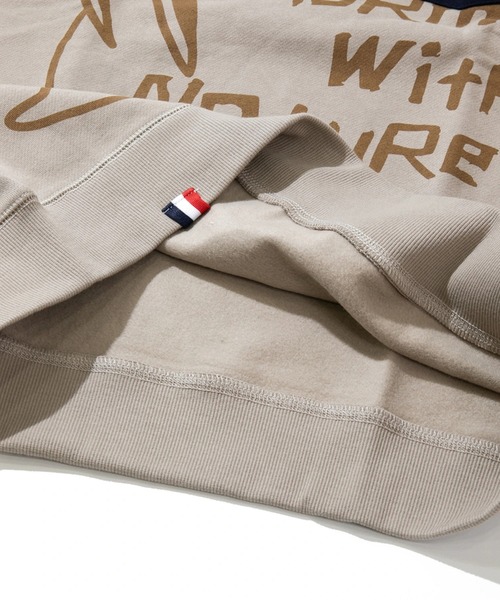 「go slow caravan」 「espace vert」スウェットカットソー LARGE ベージュ メンズの画像6