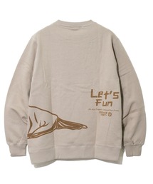 「go slow caravan」 「espace vert」スウェットカットソー LARGE ベージュ メンズの画像7
