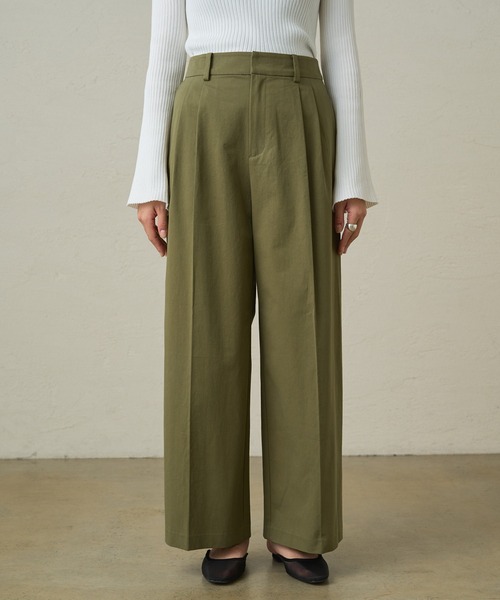 「LOUNGEDRESS」 チノパンツ MEDIUM カーキ レディースの画像2