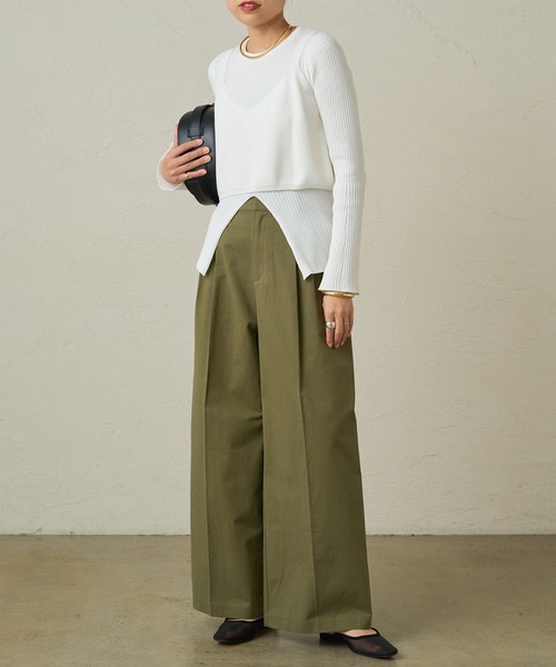 「LOUNGEDRESS」 チノパンツ MEDIUM カーキ レディースの画像9