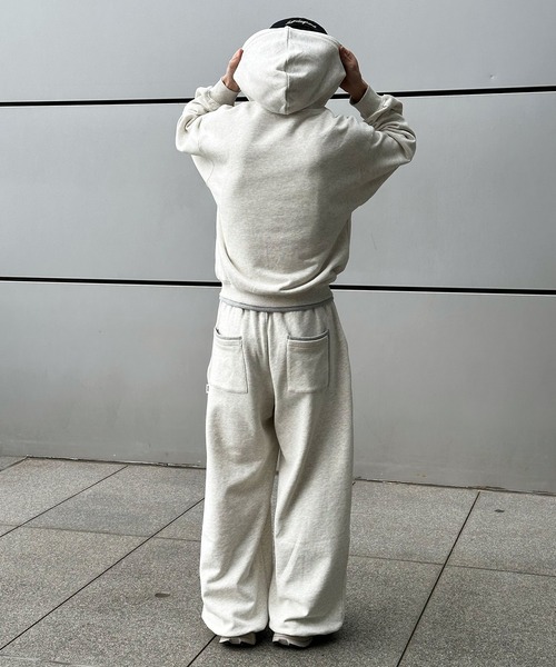 Perushu パーカー Button Layered Double Zip Hoodie ／ボタン
