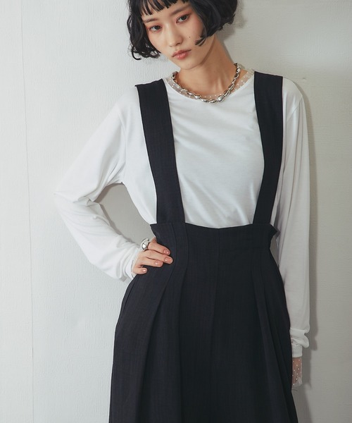 サロペット・オーバーオール・オールインワン KIDILL check pleats skirt サロペット オーバーオール タック入りオールインワン レディース