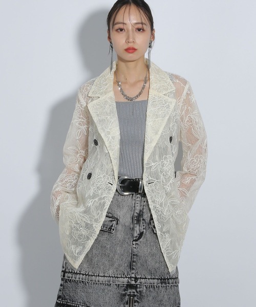 「HARE」 テーラードジャケット FREE ホワイト レディース_画像2