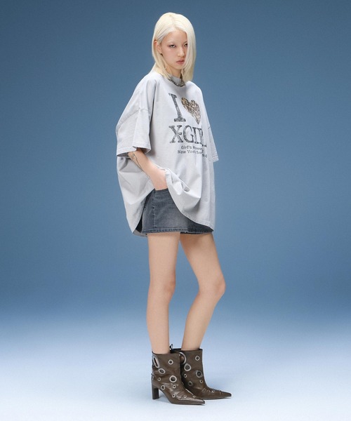 ワンピース FADED I LOVE X-GIRL S/S BIG TEE DRESSの画像
