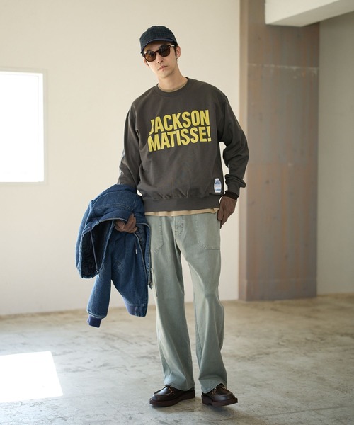 「JACKSON MATISSE」 スウェットカットソー MEDIUM チャコール メンズ_画像8
